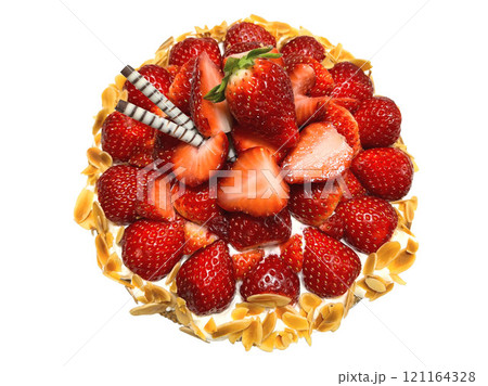 娘が手作りした苺のタルトホールケーキ　ホームメイド　ハンドメイド　クッキング 121164328