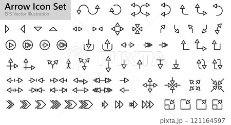 Big outline icon set with arrows vector illustration design. 121164597