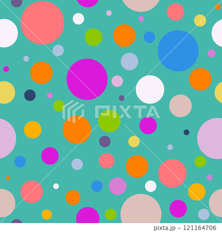 Colorful Polka Dots Holiday Print Party. Vector 121164706