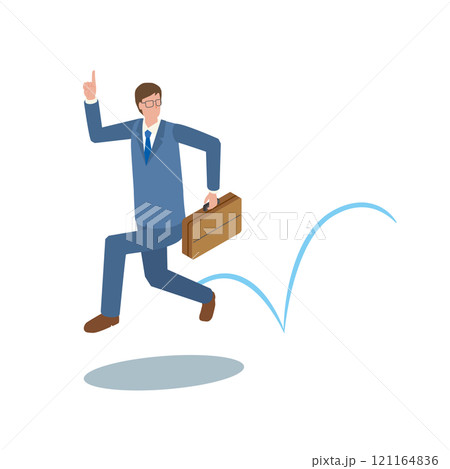 スキップするビジネスマン 121164836