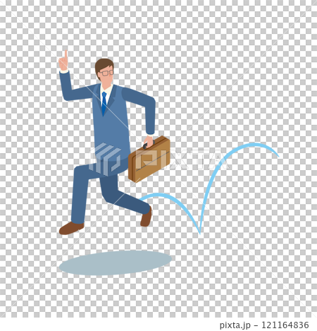 スキップするビジネスマン 121164836