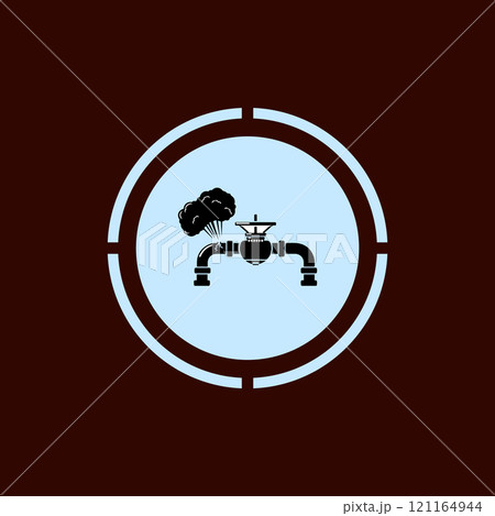 gas pipe leak icon 121164944