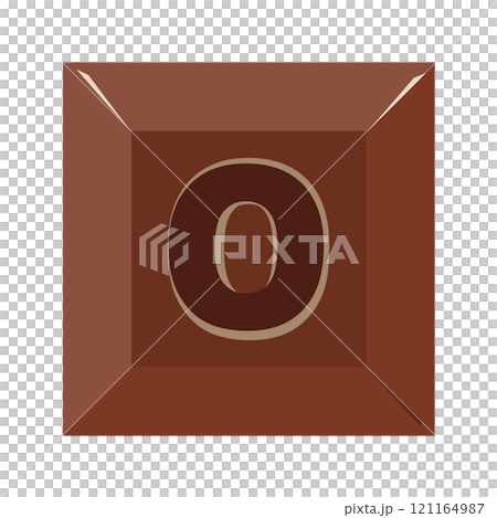 Chocolate alphabet O simple letter 121164987