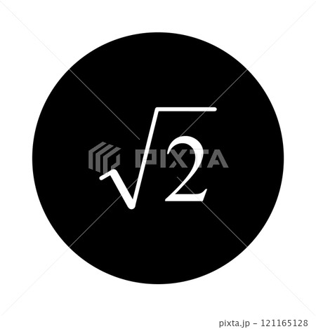 square root mathematical calculation icon 121165128