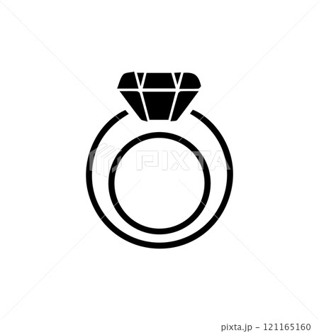 simple icon of ring with gemstone 121165160
