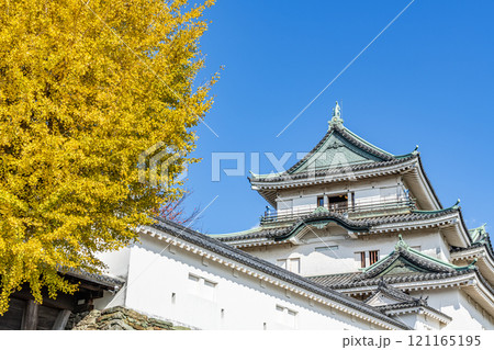 和歌山県和歌山市 紅葉の季節 快晴の和歌山城天守(秋) 和歌山県和歌山市 紅葉の季節 快晴の和歌山城天守(秋) 121165195