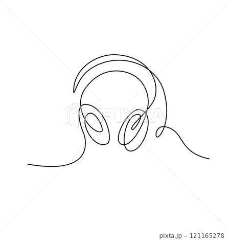 Headphones One Single Line Drawing 121165278