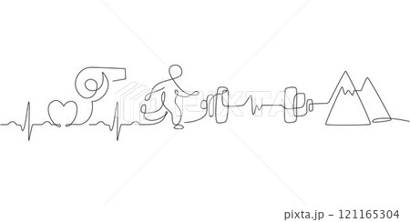 Running Man One Single Line Drawing 121165304