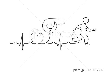 Man Run One Single Line Drawing Man Run One Single Line Drawing 121165307