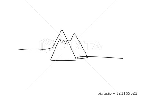 Mountains One Single Line Drawing 121165322