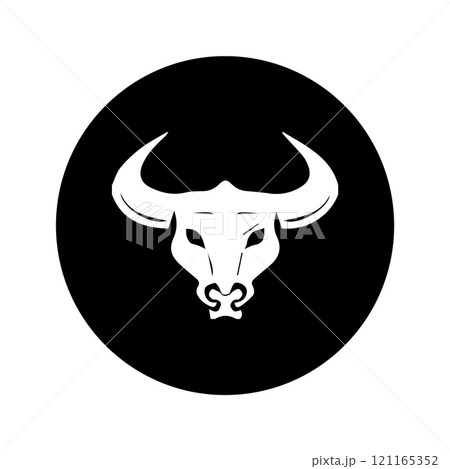 Strong bull icon isolated on white background. 121165352