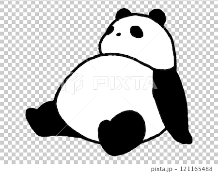A belly-boosting panda - loosely drawn by hand 121165488