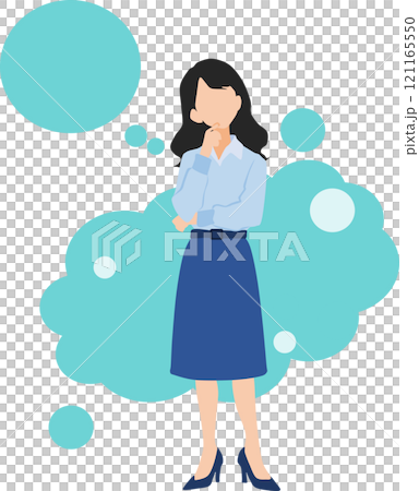 思考商業策略的女商人的插圖 121165550