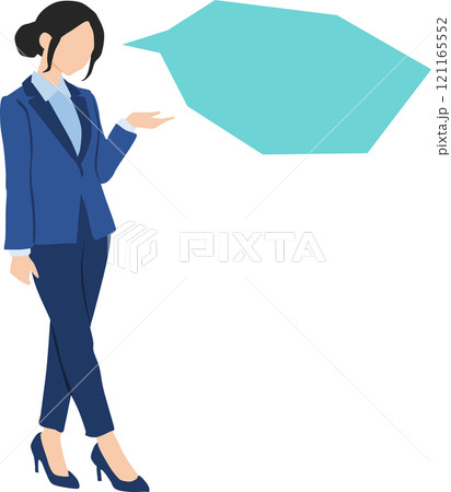 経営戦略を考えるビジネスウーマンのイラスト 121165552