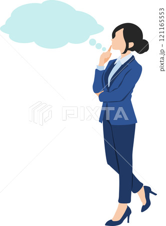 経営戦略を考えるビジネスウーマンのイラスト 121165553