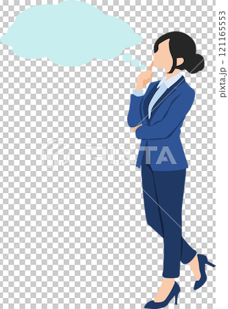 経営戦略を考えるビジネスウーマンのイラスト 121165553