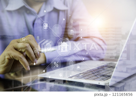 Business working using laptop for Real Estate Investment Your Saving Plan To Buy A Home Wealth Growth Concept Progress Mortgage Investment And Mortgage Refinancing. Business working using laptop for Real Estate Investment Your Saving Plan To Buy A Home Wealth Growth Concept Progress Mortgage Investment And Mortgage Refinancing. 121165656