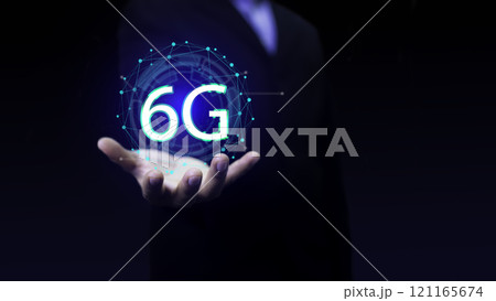 6G Technology networks Internet connecting wireless devices around the world. 6g icon in businessman hand. 6G technology is essential to businesses in the digital world. 6G Technology networks Internet connecting wireless devices around the world. 6g icon in businessman hand. 6G technology is essential to businesses in the digital world. 121165674
