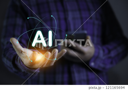 Ai technology analysis concept, hand point to AI icon network. AI technology is important in developing the world. Data analysis using artificial intelligence is essential. AI big data analysis. Ai technology analysis concept, hand point to AI icon network. AI technology is important in developing the world. Data analysis using artificial intelligence is essential. AI big data analysis. 121165694