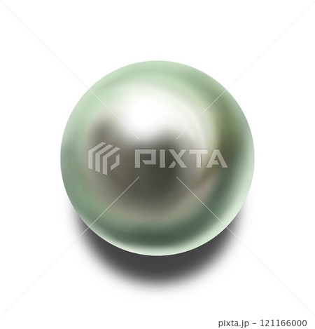 パールのイラスト、真珠のイラスト、立体的な真円真珠のイラスト 121166000