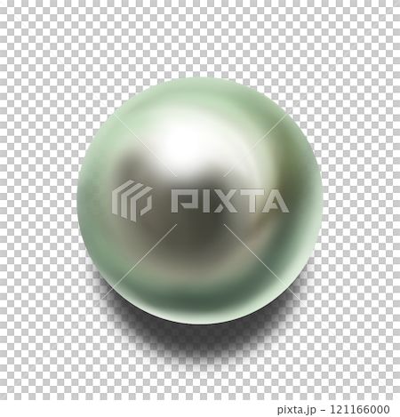 パールのイラスト、真珠のイラスト、立体的な真円真珠のイラスト 121166000