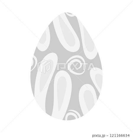 Easter egg patterned hand drawn ornament rabbit ears and abstract shape in grayscale. Easter element Easter egg patterned hand drawn ornament rabbit ears and abstract shape in grayscale. Easter element 121166634