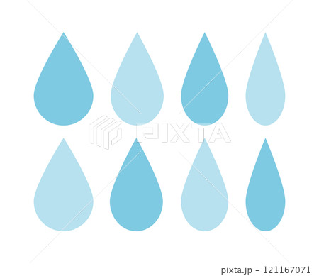 雨の雫のアイコン　ベクター　Water drop shape. Water or oil drop. 121167071