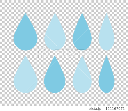 雨の雫のアイコン　ベクター　Water drop shape. Water or oil drop. 121167071