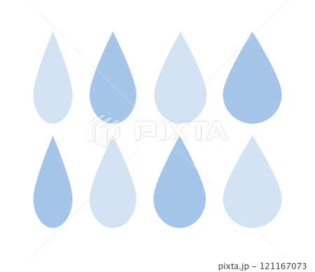 雨の雫のアイコン　ベクター　Water drop shape. Water or oil drop. 121167073