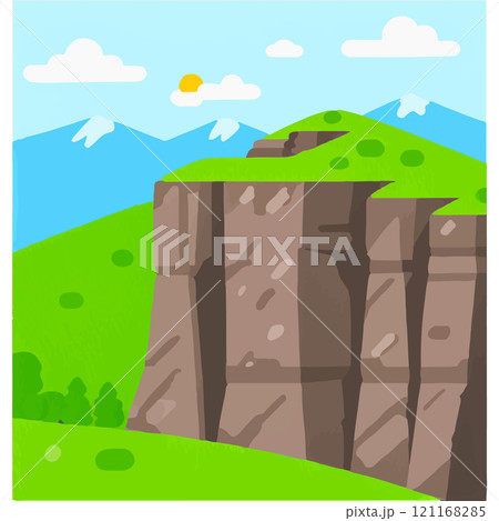 Mountain Peak Cliff Icy Ridge Tall Peak 121168285