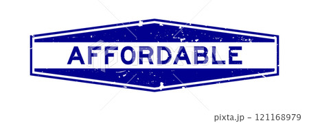 Grunge blue affordable word hexagon rubber seal stamp on white background Grunge blue affordable word hexagon rubber seal stamp on white background 121168979