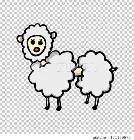 Sheep with diarrhea 121169676