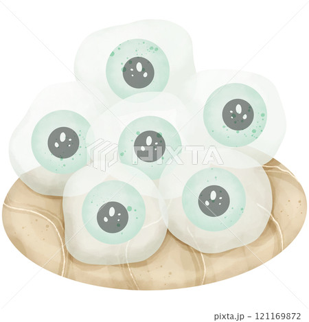 hand painted watercolor frog eggs 121169872