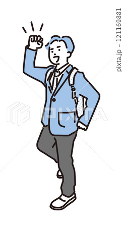 シンプル イラスト 元気いっぱいの学生 シンプル イラスト 元気いっぱいの学生 121169881