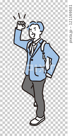 シンプル イラスト 元気いっぱいの学生 シンプル イラスト 元気いっぱいの学生 121169881