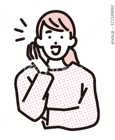 シンプル イラスト 何かを発見して喜ぶ女性 シンプル イラスト 何かを発見して喜ぶ女性 121169882