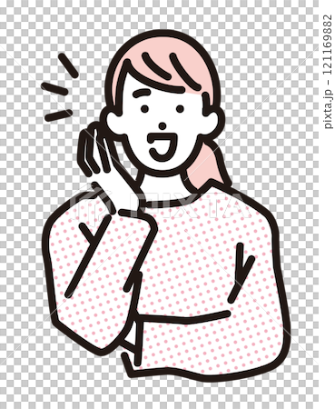シンプル イラスト 何かを発見して喜ぶ女性 シンプル イラスト 何かを発見して喜ぶ女性 121169882