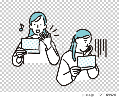 Simple illustration set of women checking tolls 121169926