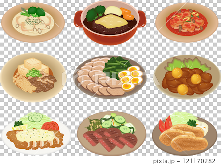 各種肉類菜餚套裝 各種肉類菜餚套裝 121170282