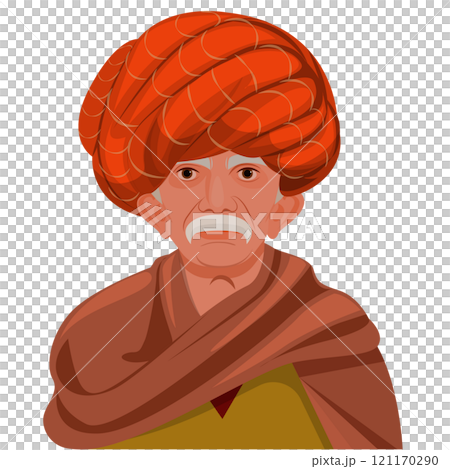 Indian old man. Indian villagers. sarpanch vector illustration. Indian farmer portrait Indian old man. Indian villagers. sarpanch vector illustration. Indian farmer portrait 121170290
