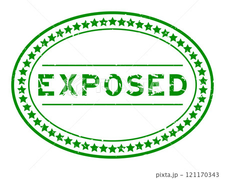 Grunge green exposed word oval rubber seal stamp on white background Grunge green exposed word oval rubber seal stamp on white background 121170343