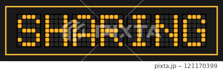 Orange color led banner in word sharing on black background 121170399