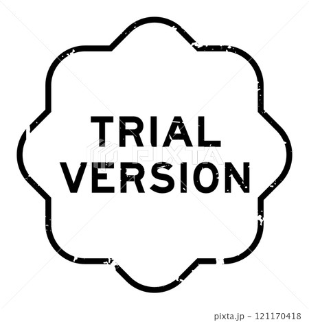Grunge black trial version word rubber seal stamp on white background 121170418