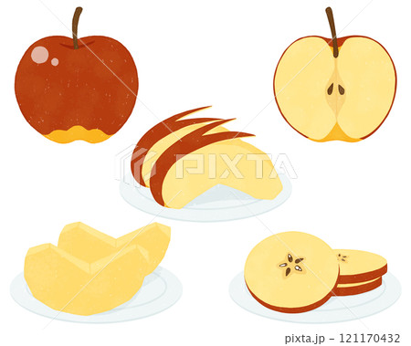 赤リンゴのイラストセット1 121170432