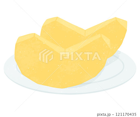 くし形に切った赤リンゴのイラスト1 121170435