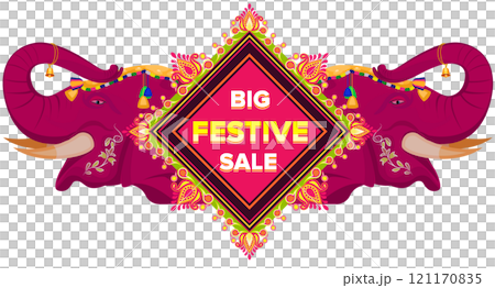 Festive Sale banner, Diwali festival poster, Diwali Sale banner, Diwali background design with Elephant Head Festive Sale banner, Diwali festival poster, Diwali Sale banner, Diwali background design with Elephant Head 121170835