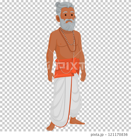 Hindu priest in traditional clothing 121170836
