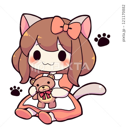 猫耳の女の子と肉球 猫耳の女の子と肉球 121170882
