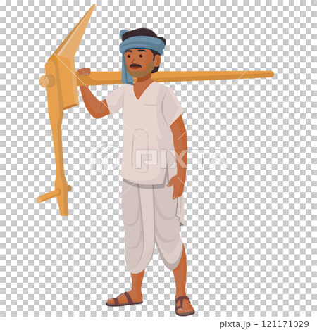 Farmer carrying wood plough, Indian agriculture, happy farmer day 121171029