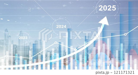 Financial background, economic growth 2023-2025. Abstract background 121171321